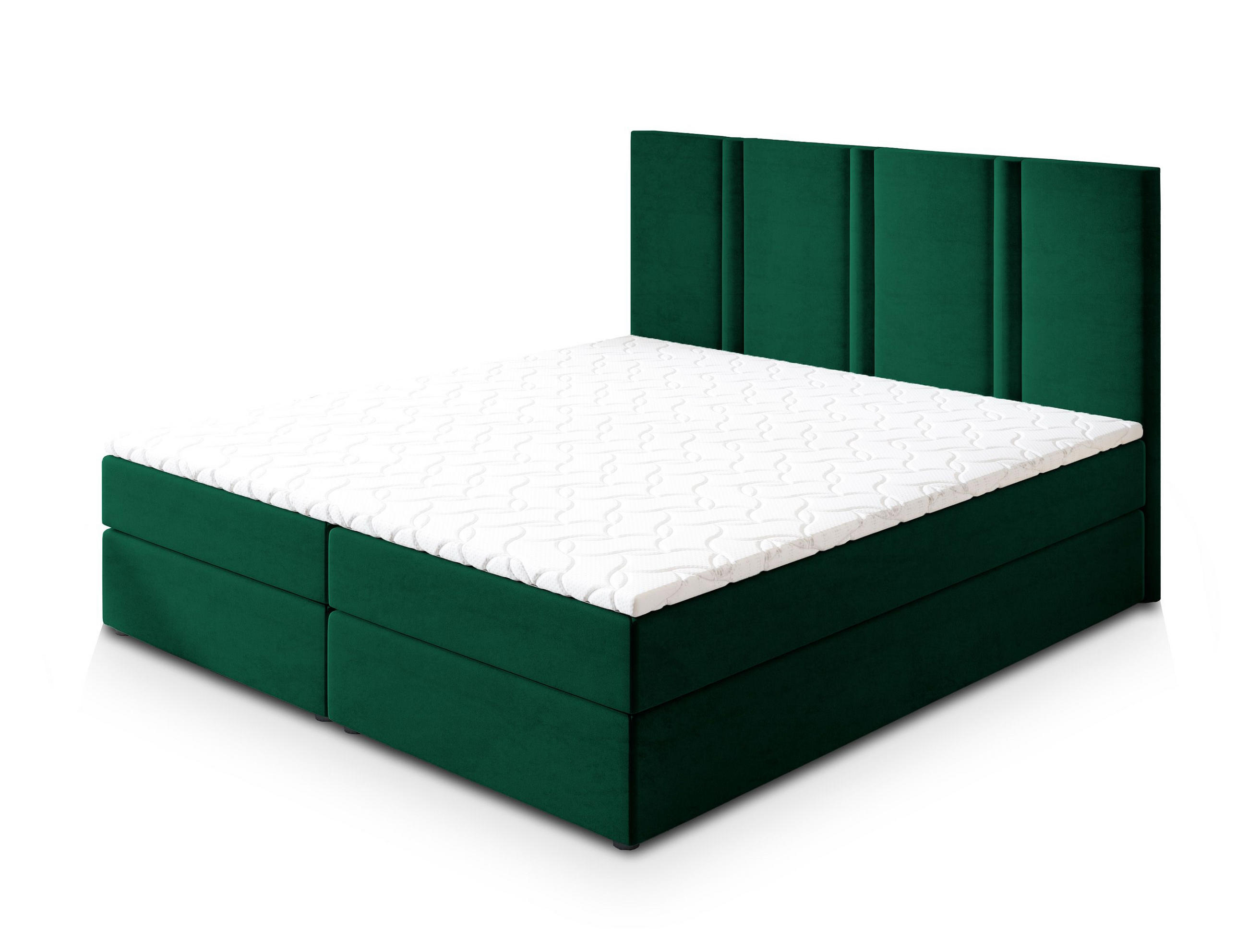 BOXBETT LARIO 180x200 cm mit Matratze und Topper - Grün - Grün, Holz (180/200cm) - MASSENO