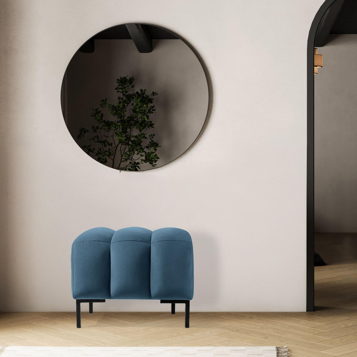 SITZHOCKER Polsterhocker PECCO, Veloursstoff - Schwarz/Rosa, Holz/Textil (60/50/50cm) - KONSIMO®