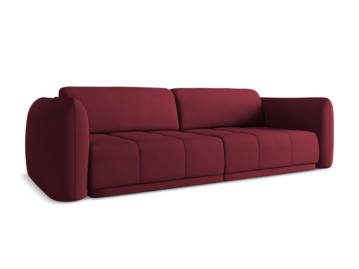 4-SITZER-SOFA Chenille Stoff Rot - Rot/Weinrot, Kunststoff/Textil (250/74/105cm) - Makamii
