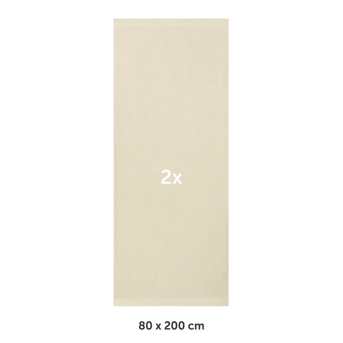 SAUNATUCH 2er-Set, 2x Saunatuch 80/200 cm, Sandfarben - Sandfarben, Textil (80/200cm) - Blumtal