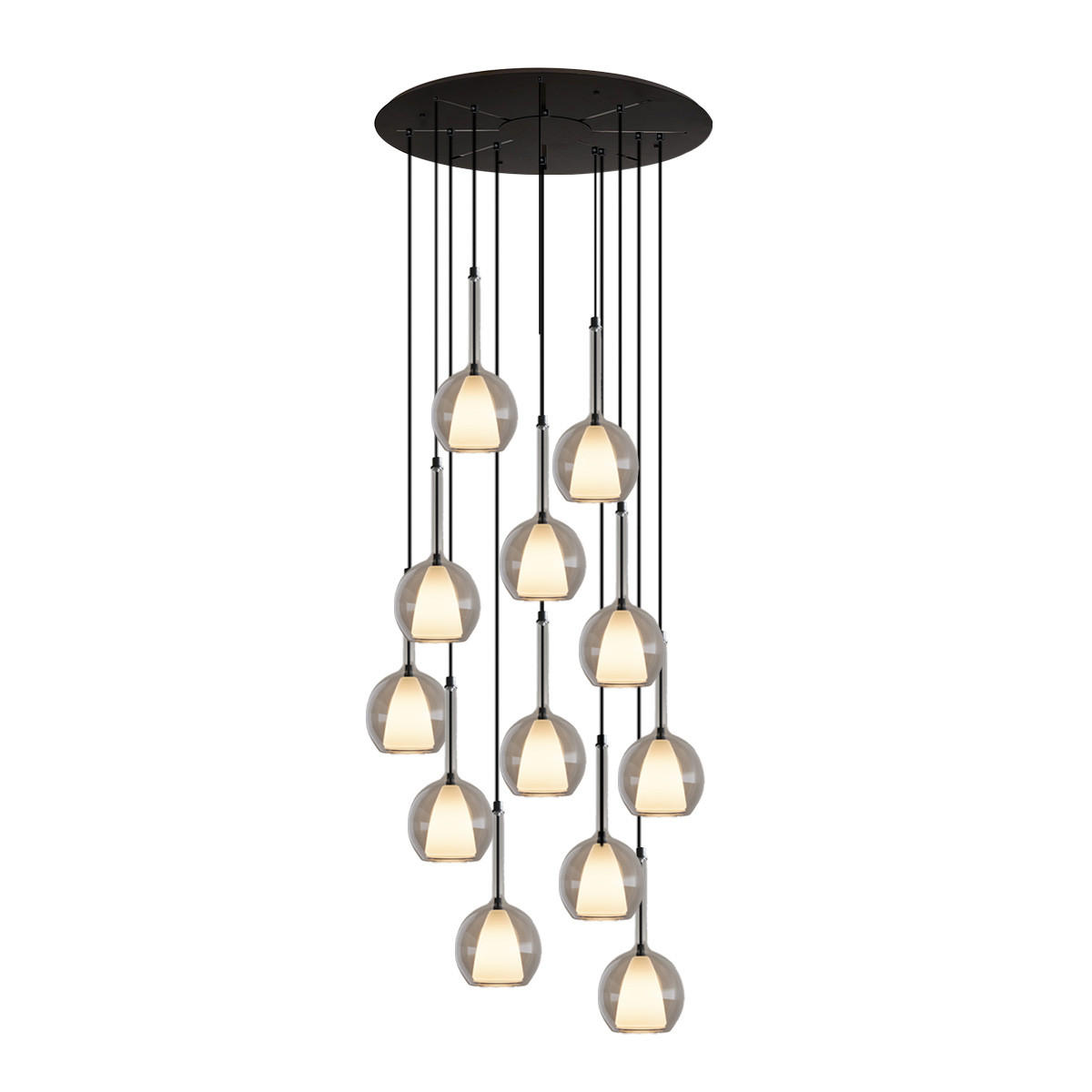 GALERIELEUCHTE Belluna 12-flammig Klar Ø 14cm - Klar, Glas (14/14/35cm) - s.luce