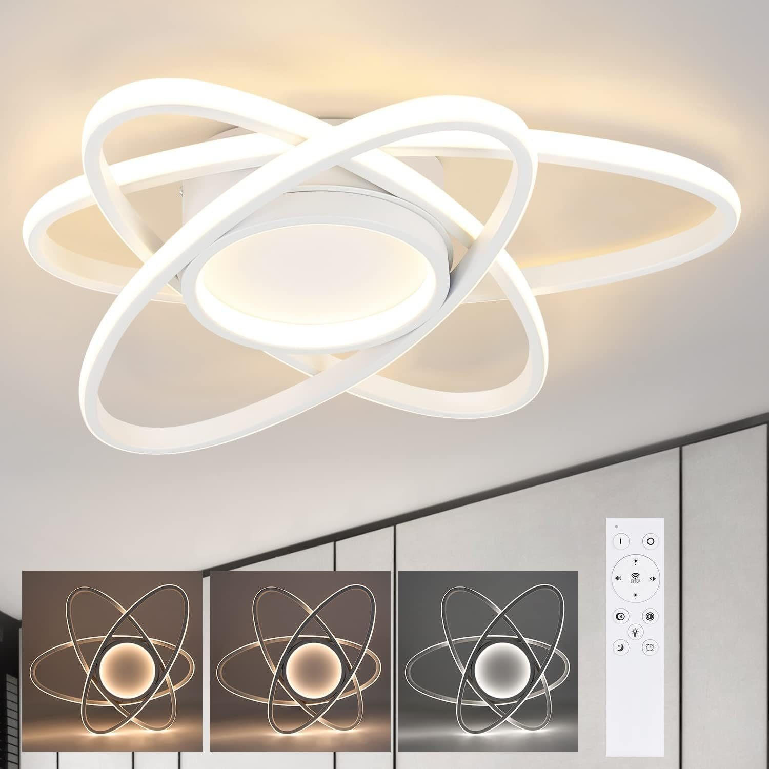 LED-DECKENLEUCHTE Verena 53/50/8 cm - Weiß, Metall (53/50/8cm) - Nettlife