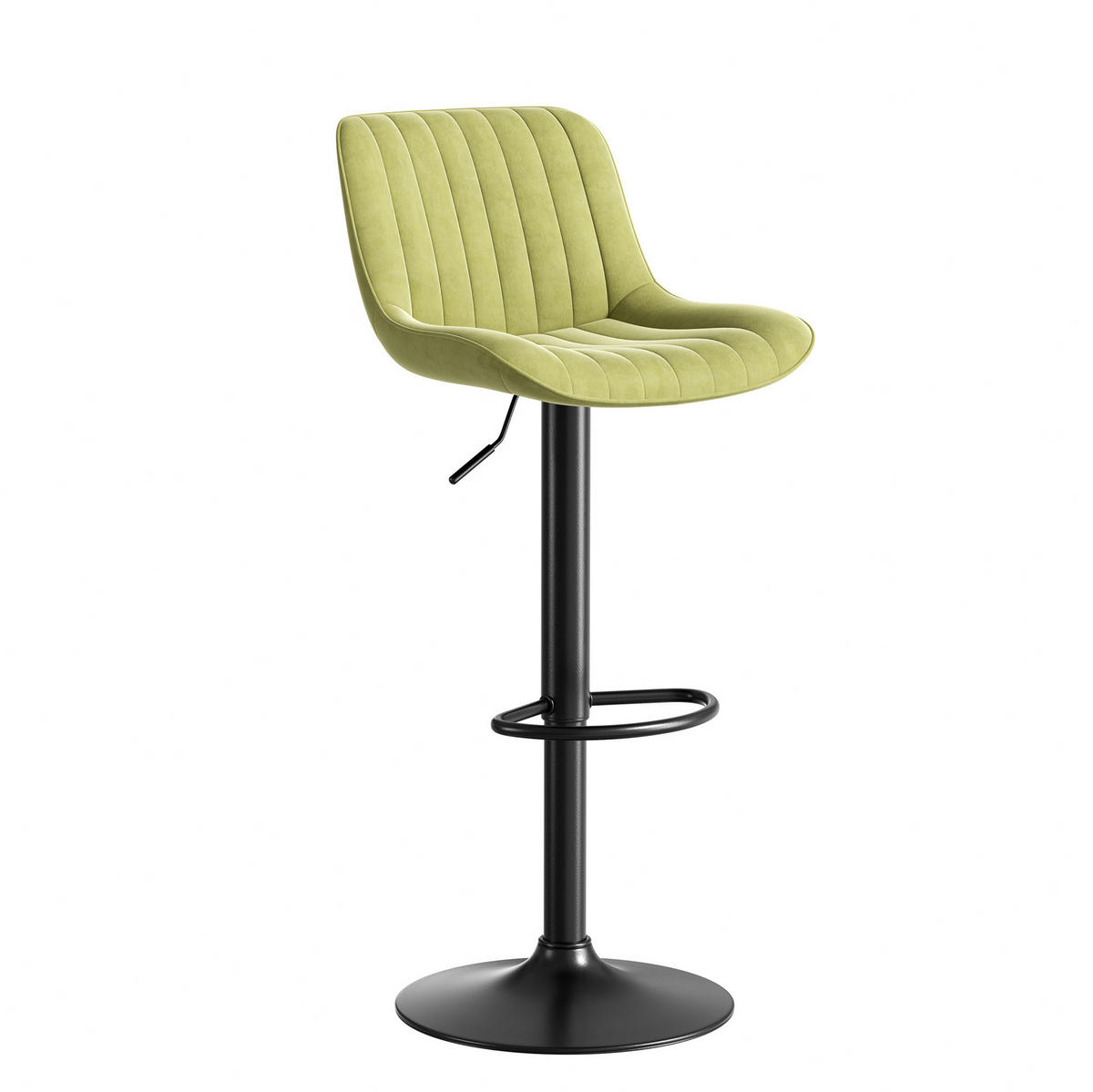 BARHOCKER höhenverstellbar 87-109 cm Samt Grün 4er-Set - Grün, Metall (46/87/47cm) - Meubliv