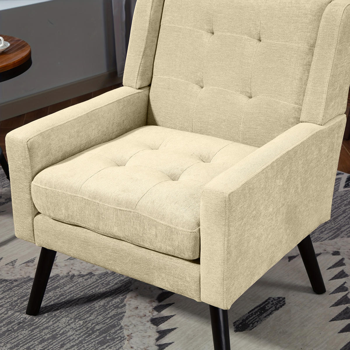 SESSEL Leinen Beige - Beige, Holz/Holzwerkstoff (68/88/76cm) - WISHDOR