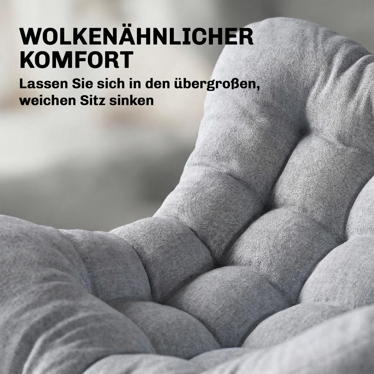 RATTAN-SCHAUKELSTUHL Metall PE-Rattan Grau - Dunkelgrau/Grau, Textil/Metall (87/70/110cm) - Outsunny