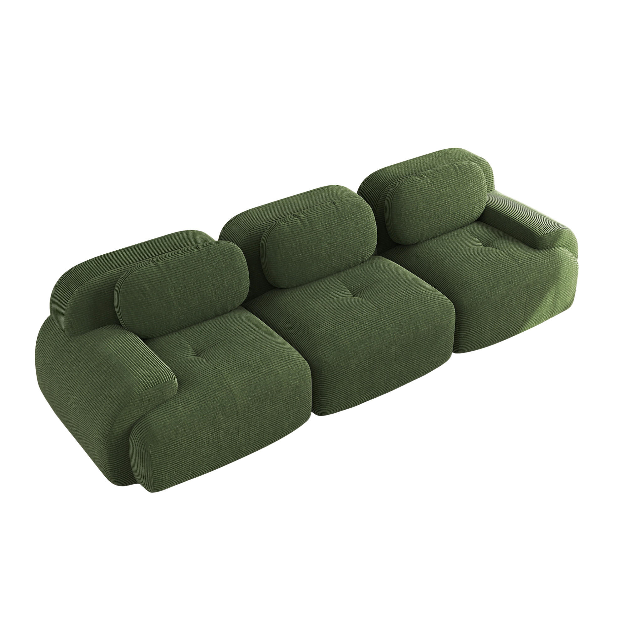 Flora Grace Sofa Grün 103x70x298 cm
