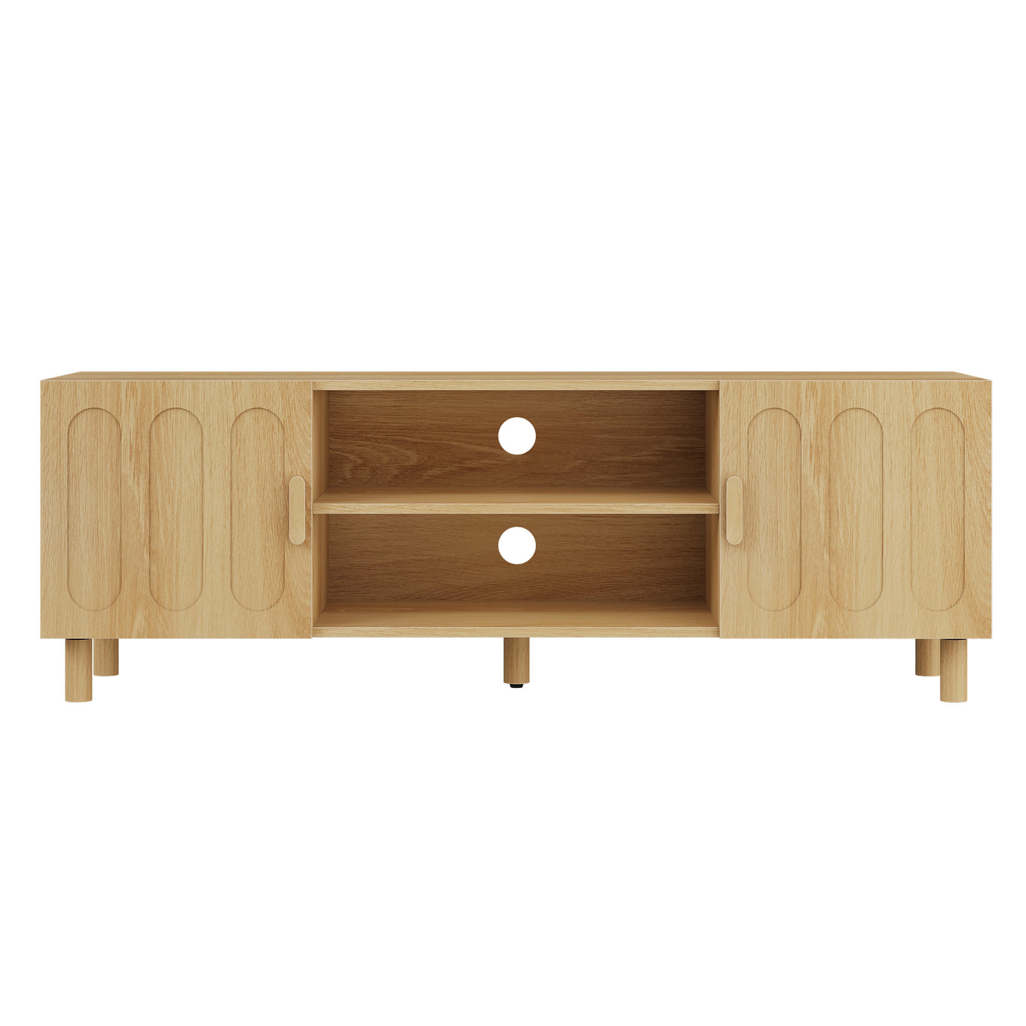 TV-LOWBOARD eiche-optik & bogen-design - Eichefarben, Holzwerkstoff (140/46/40cm) - Urban Meuble