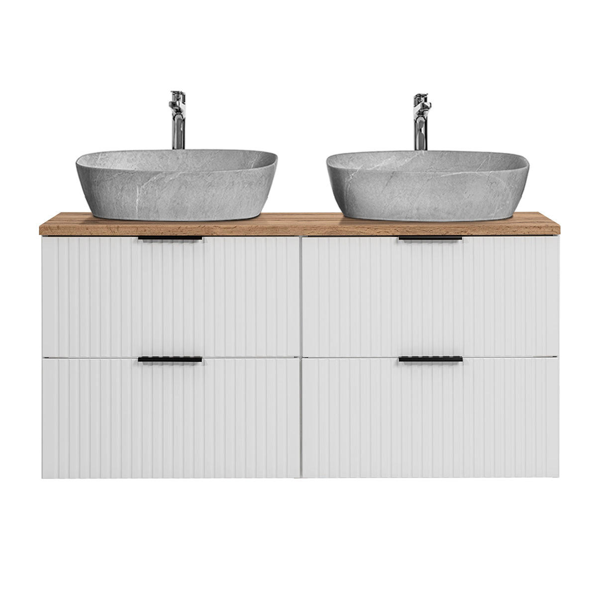 DOPPELWASCHTISCH 120.8cm Adriel Weiß - Weiß, Holzwerkstoff (120.8/59/46cm) - Petits-meubles