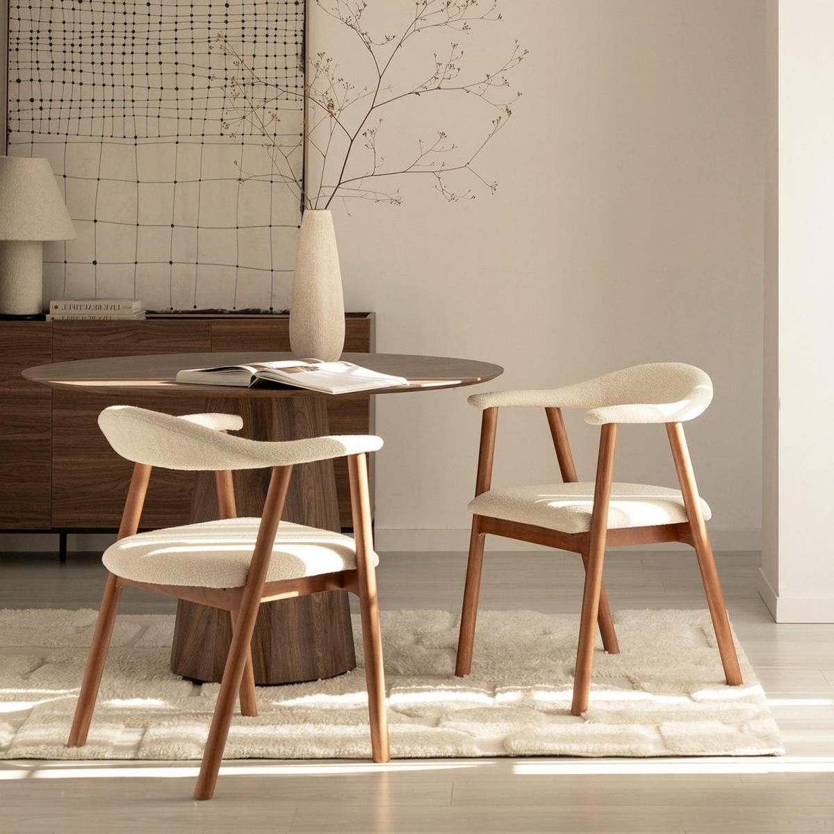 ESSZIMMERSTUHL Noor Beige 58 cm x 79 cm 2er-Set - Beige, Textil (58/79/54cm) - Klast Home