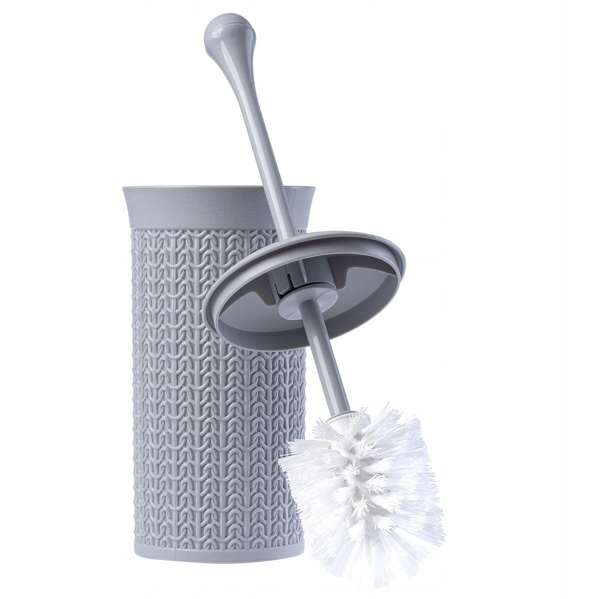 TOILETTENBÜRSTE mit Behälter, 40 cm, grau - Grau, Kunststoff (10/40cm) - KADAX