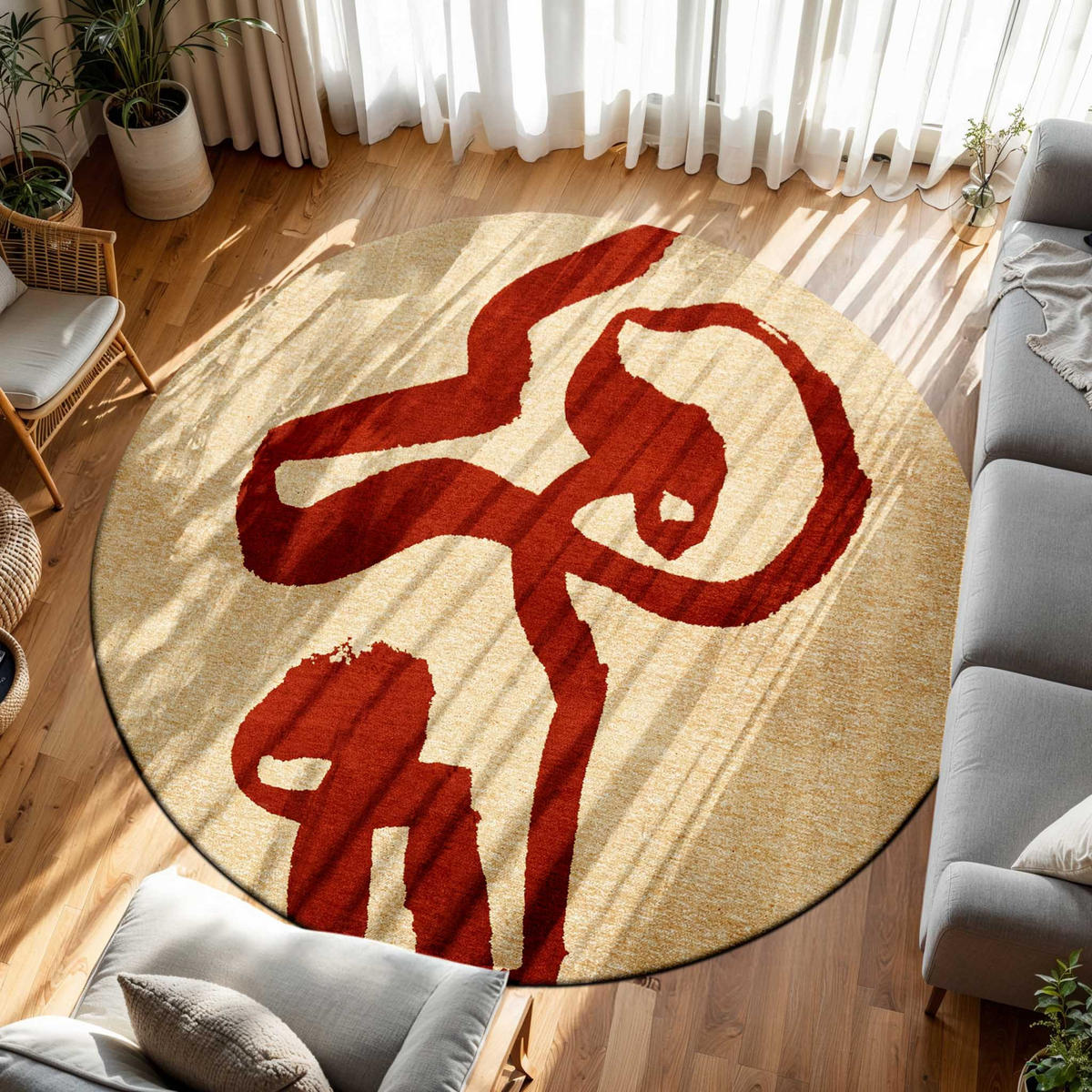 TEPPICH Imperial Red Ribbon 140/140 cm - Rot, Textil (140/140cm) - Louis De Poortere