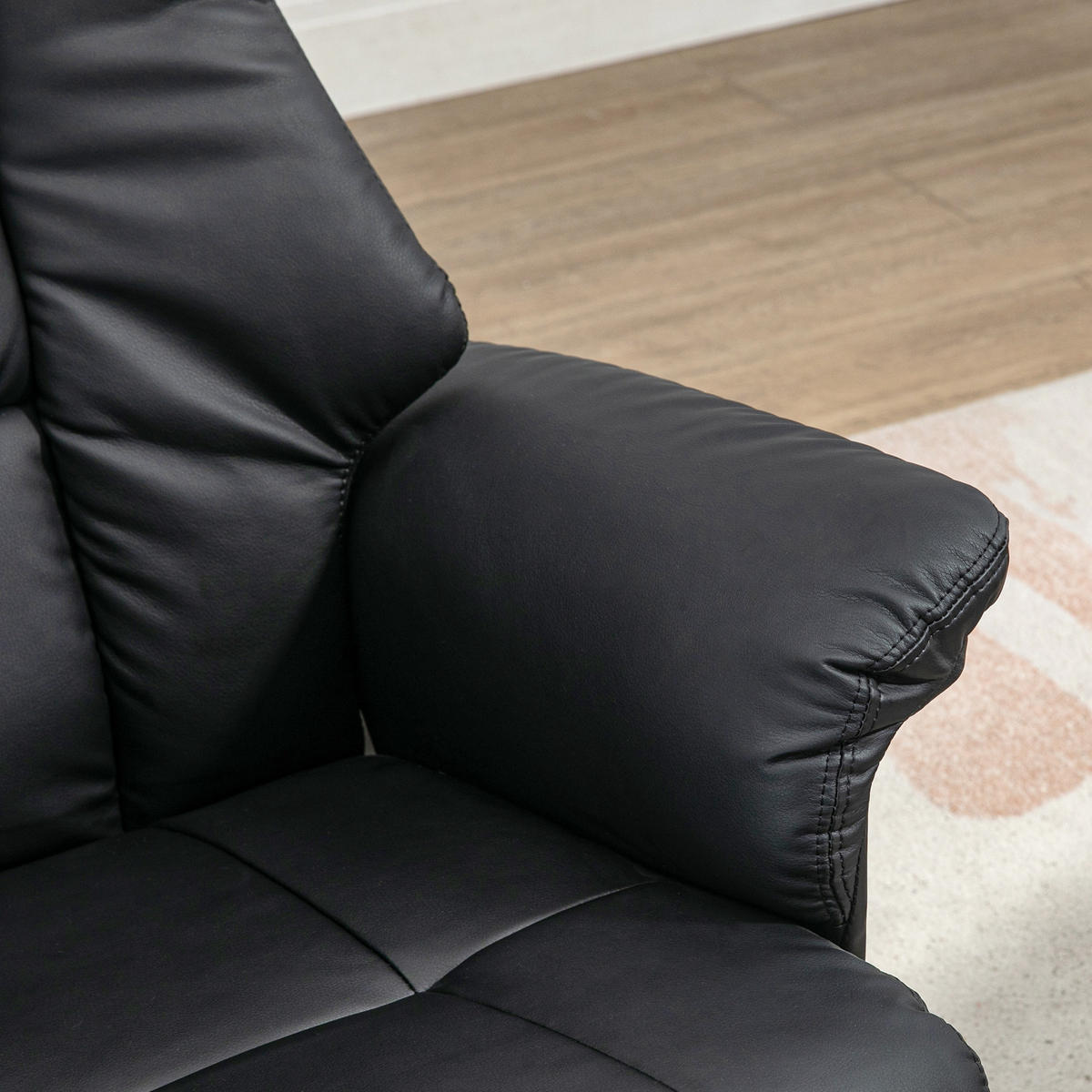 RELAXSESSEL, Kunstleder Schwarz - Schwarz, Kunststoff (89/110/77cm) - HOMCOM