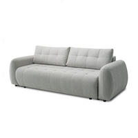 SOFA OMEGA Zweisitzer mit Schlaffunktion, Rosa 23 - Hellgrau, Textil (252/92/105cm) - Lookway