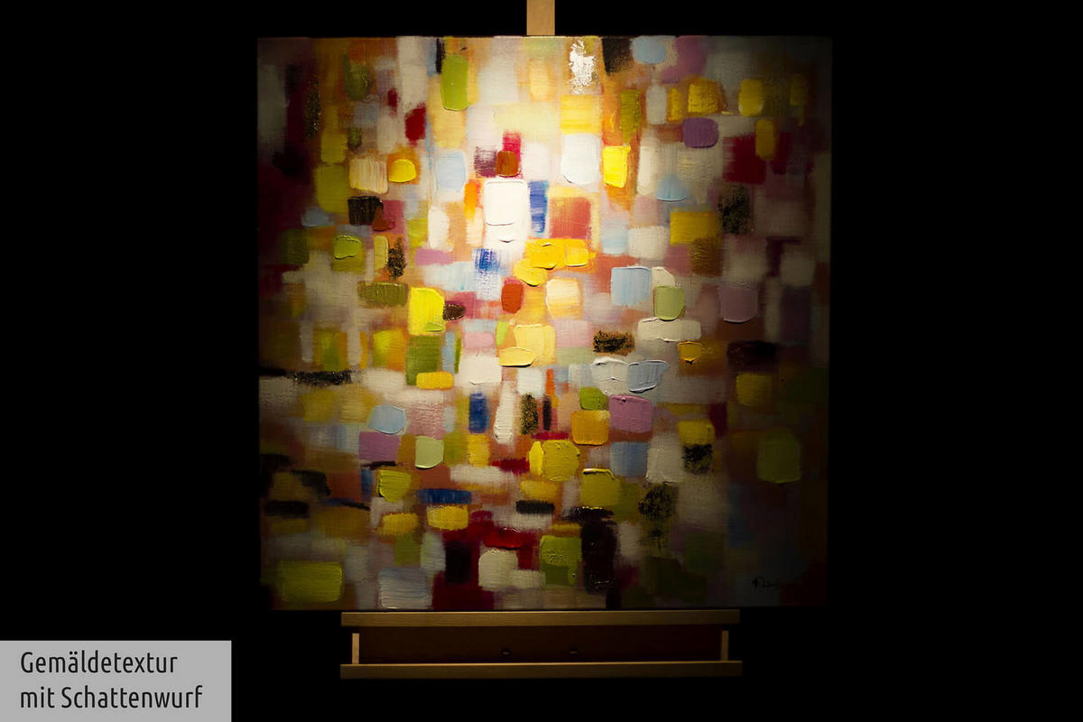 ACRYLBILD HANDGEMALT 80/80 cm - Gelb, Holz/Textil (80/80cm) - KUNSTLOFT