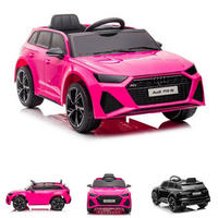 KINDER ELEKTROAUTO Audi RS6 pink EVA-Reifen, Kunstledersitz, MP3-Anschluss, Musikfunktion, lizenziert - Pink, Kunststoff (102/60/43cm) - Es-Toys