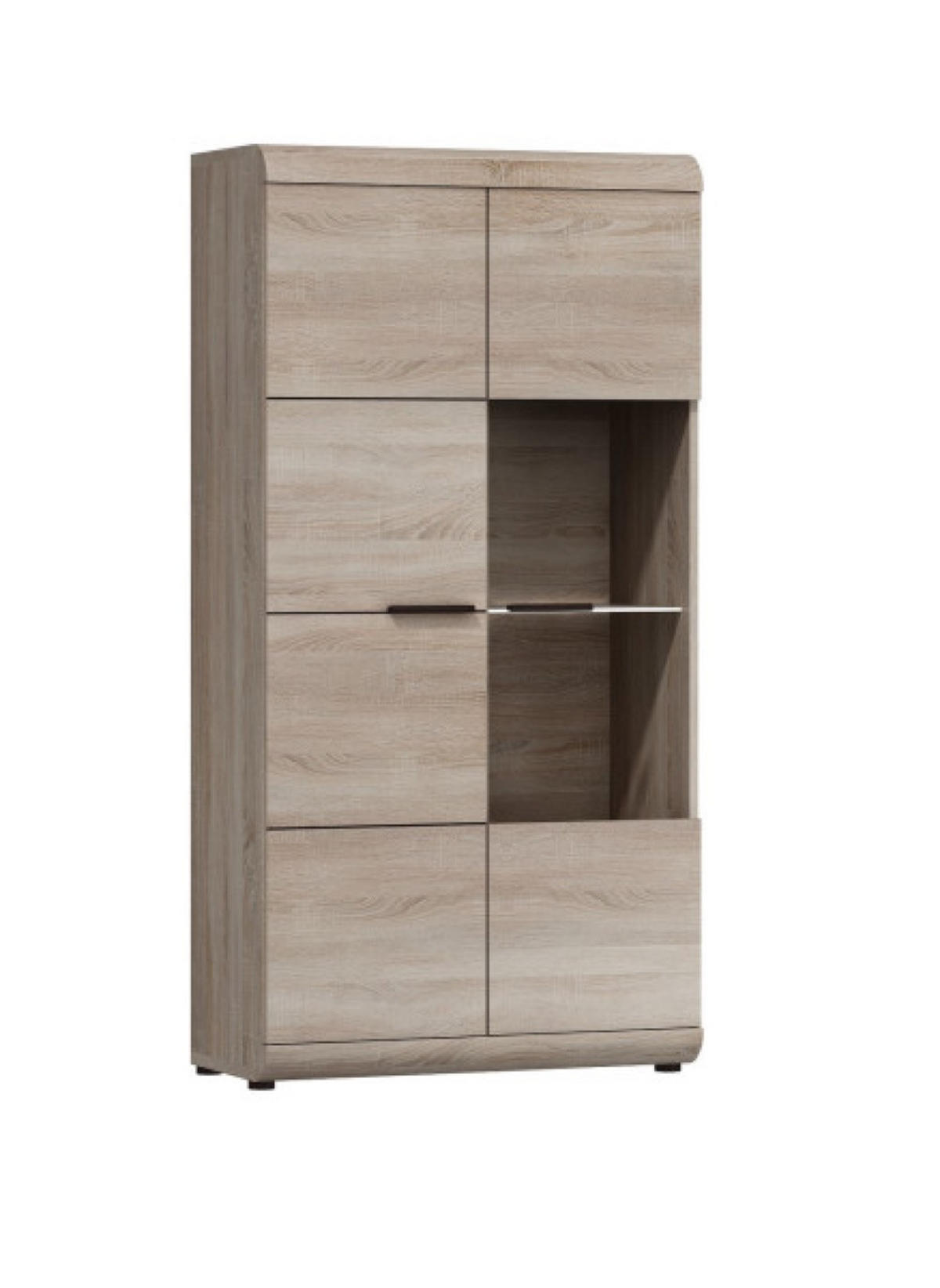 WOHNWAND Sonoma Eiche SONO Mit LED Mit Regalen 298x52x194 cm - Eichefarben/Sonoma Eiche, Holzwerkstoff (298/194/52cm) - Sepro Meble