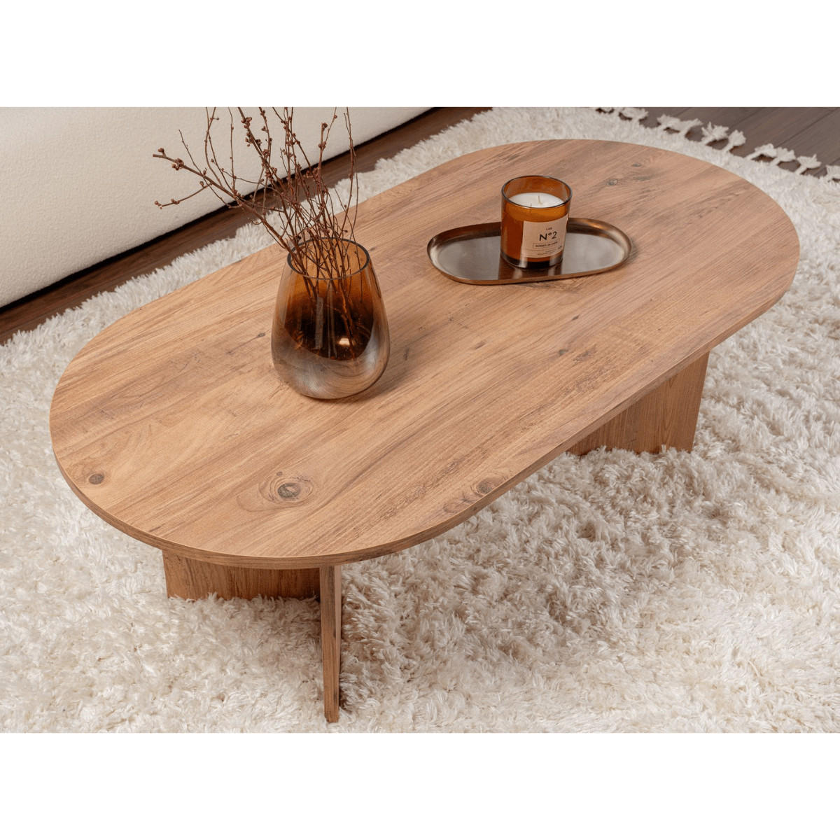 COUCHTISCH - iris 119/60/39,8 cm - Beige, Holzwerkstoff (119/60/39.8cm) - Calicosy