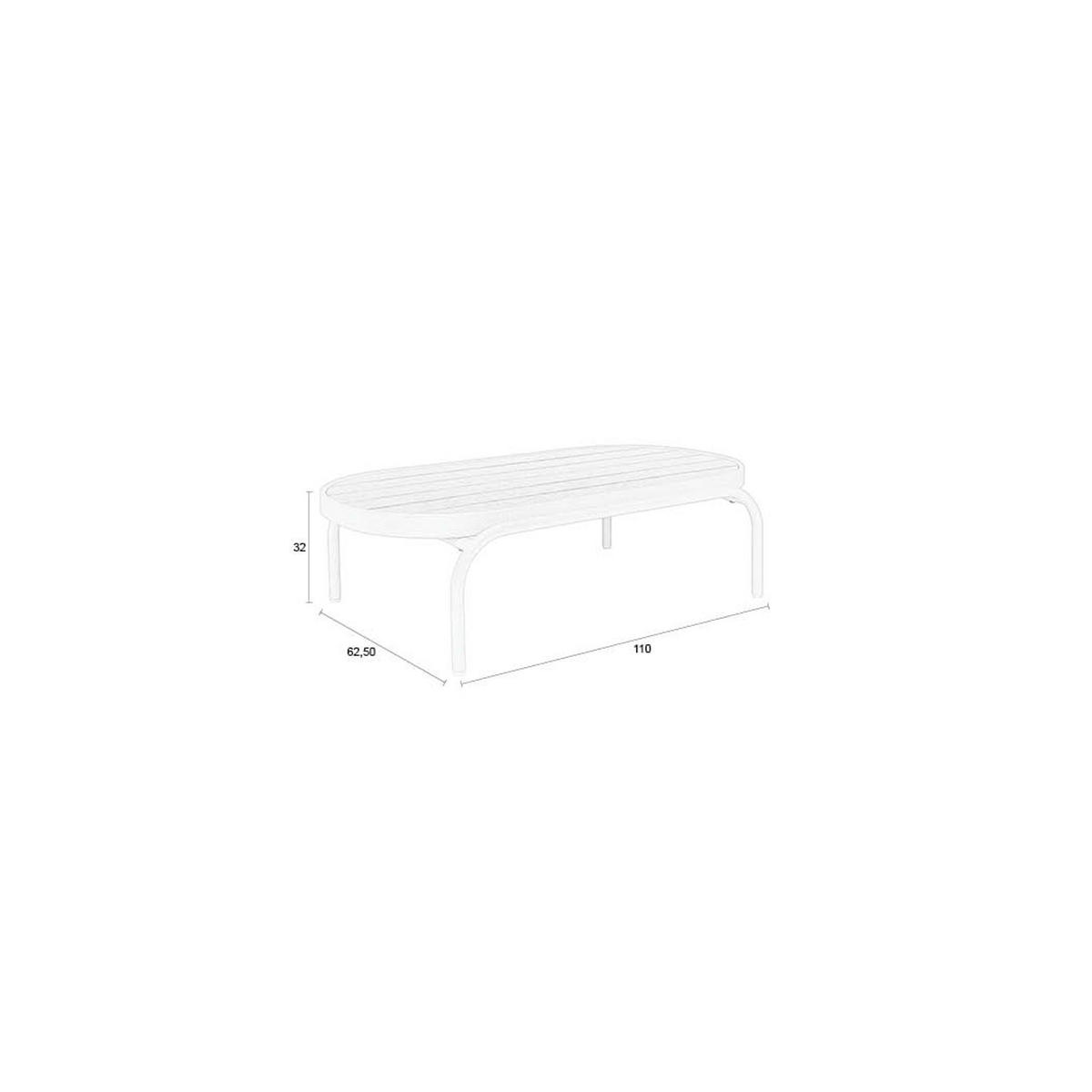 COUCHTISCH Vista Garten - Beige, Metall (110/62.5/32cm) - Zuiver