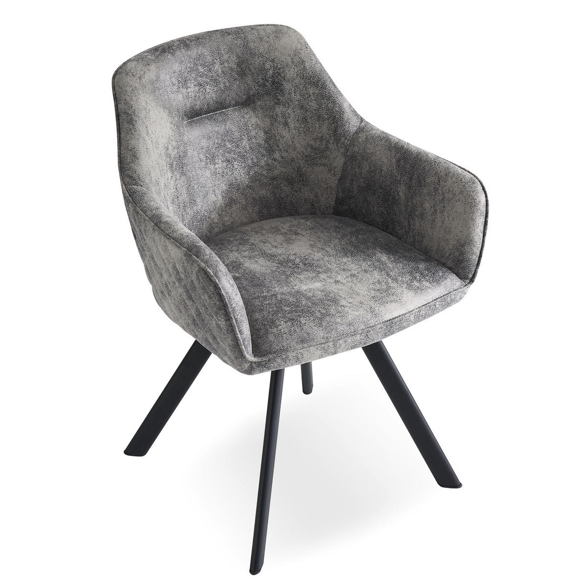 ARMLEHNSTUHL CYRUS Grau 2 Stück - Grau, Textil/Metall (58/79/60cm) - B&D Home