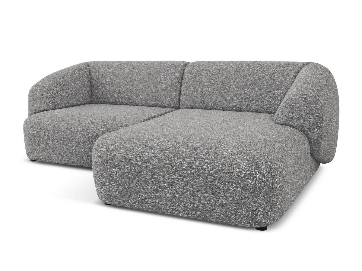 ECKSOFA rechts Strukturstoff Stoff Grau - Hellgrau/Schwarz, Kunststoff/Textil (230/98cm) - Makamii