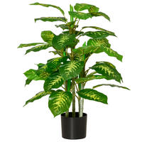 KÜNSTLICHE Dieffenbachie groß 95 cm - Grün, Kunststoff (95cm) - HOMCOM