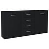 KOMMODE Bodo 2D4S Schwarz 177/35/75 cm - Schwarz, Holzwerkstoff (177/75/35cm)
