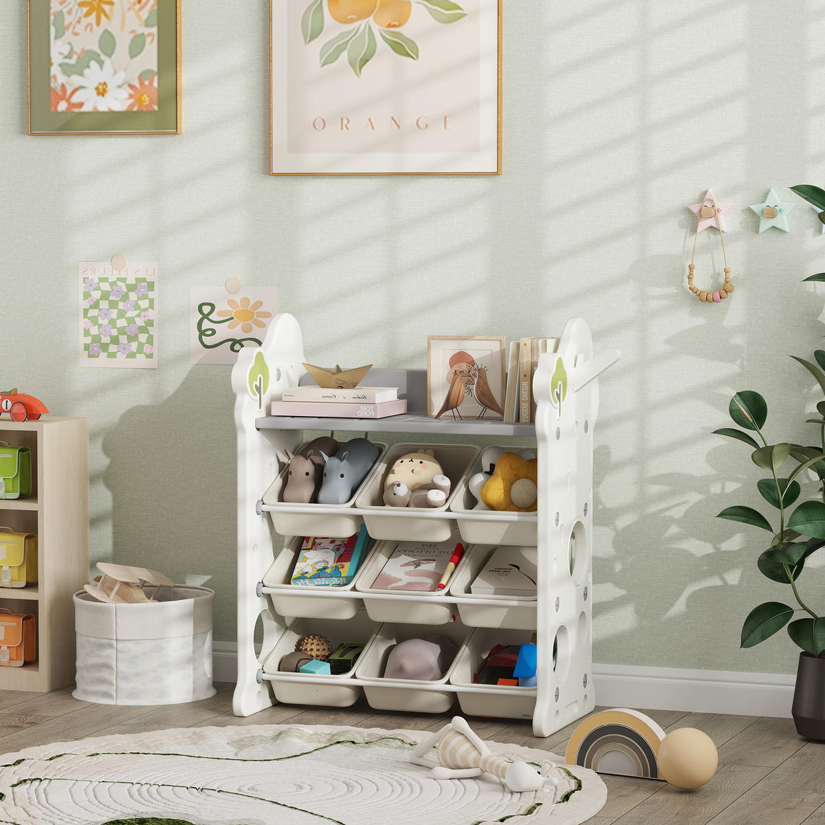 KINDERREGAL - Creme/Weiß, Kunststoff (42/94/77cm) - AIYAPLAY