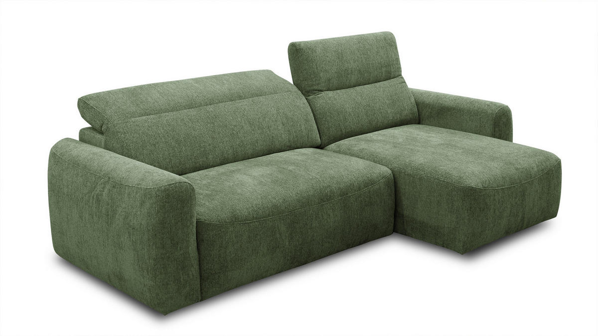 ECKSOFA NERO 4-Sitzer, dunkelgrün - Dunkelgrün/Schwarz, Holz/Textil (272/81/159cm) - Courtois Laville