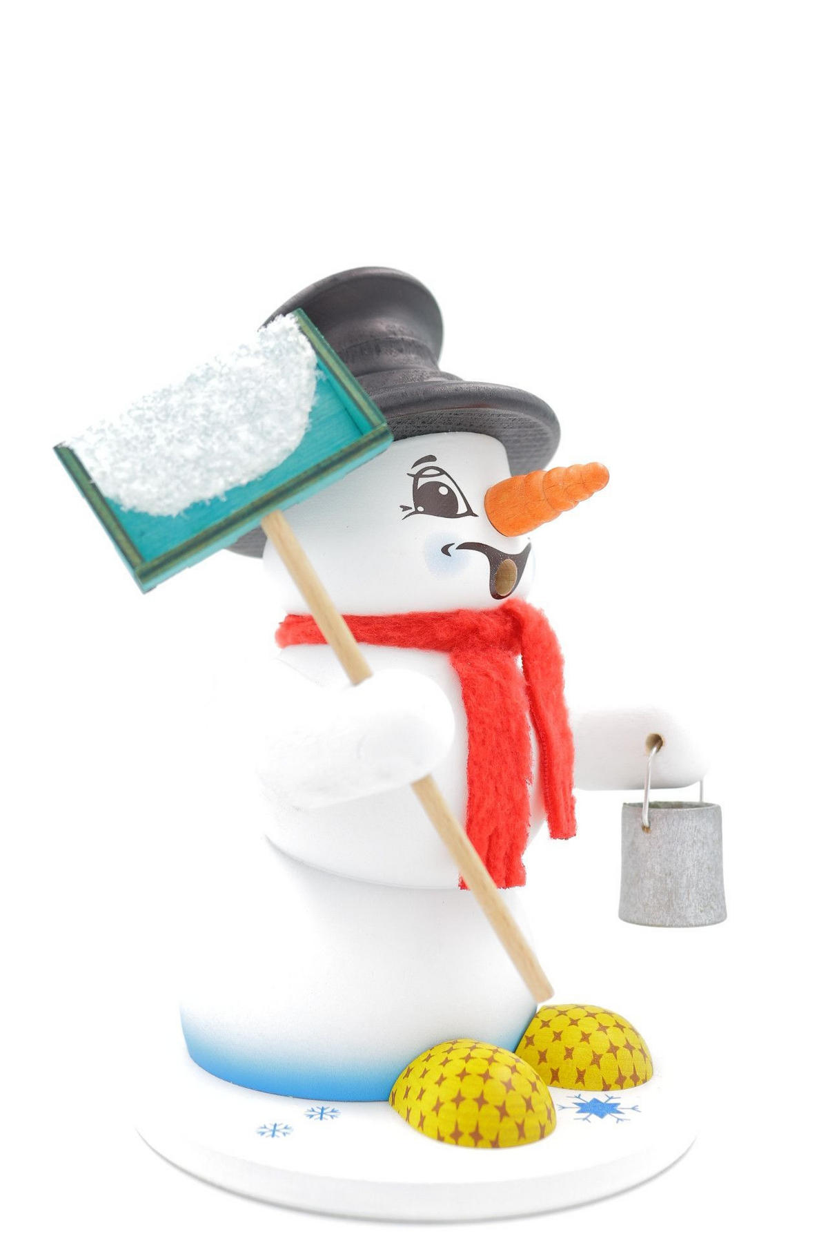 RAUCHFIGUR Schneemann Weiß Schneeschieber 19 cm - Multicolor, Holz (15/19/0.1cm)