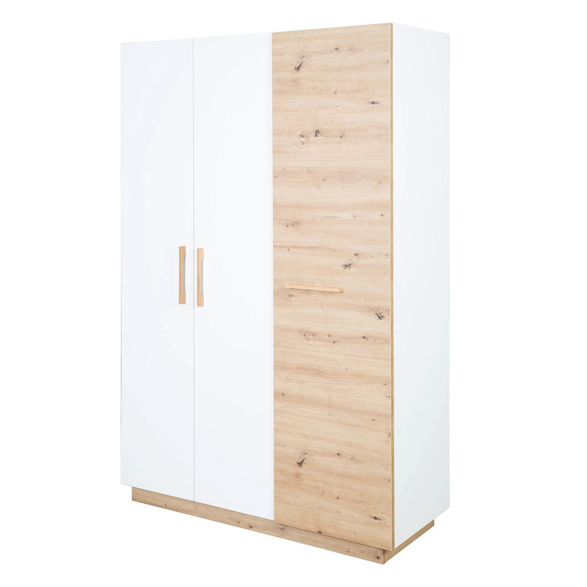 KLEIDERSCHRANK Lion - Weiß, Holz/Holzwerkstoff (132/200/52.5cm) - Roba