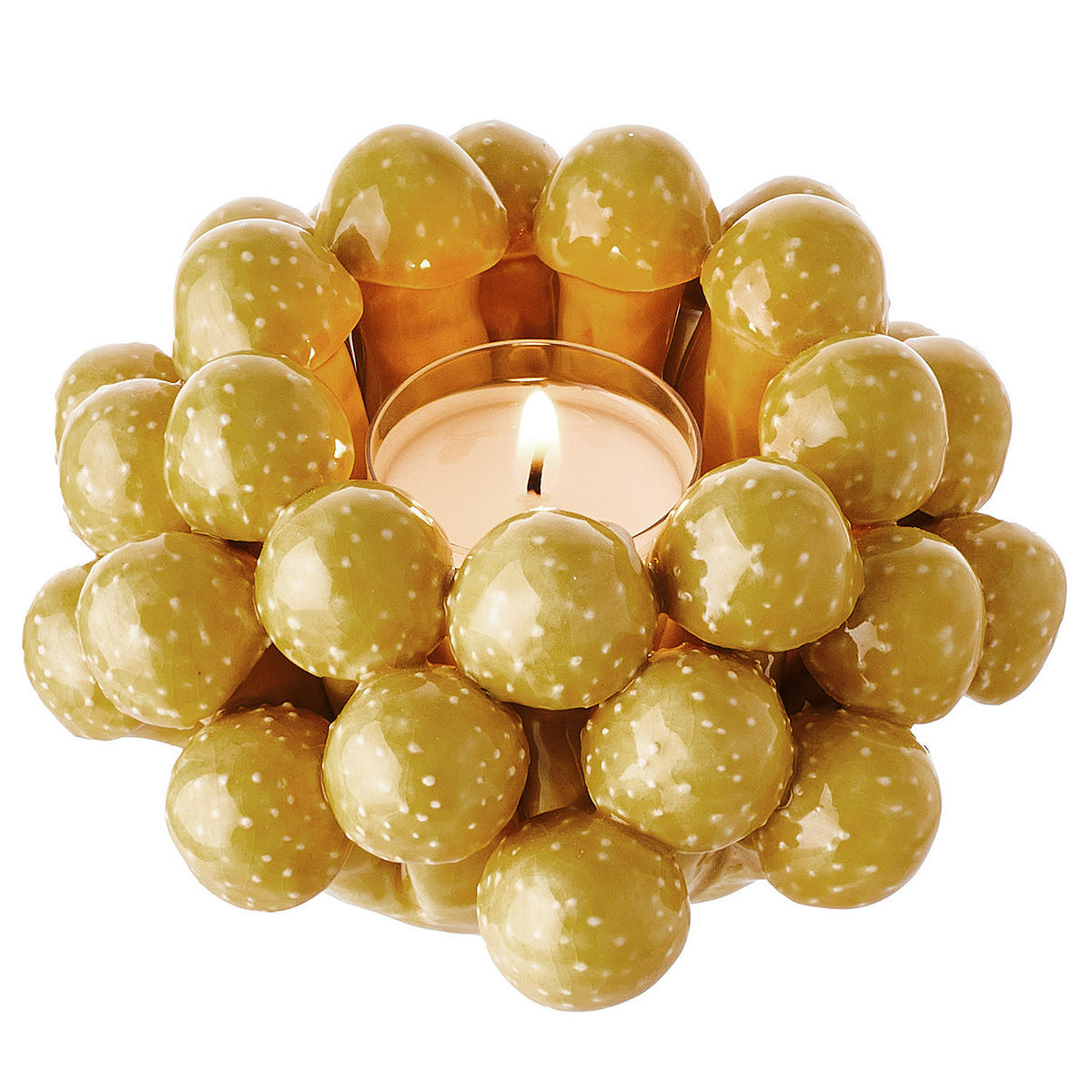 TEELICHTHALTER Enchanted Forest - Gelb, Stein (7cm) - Butlers