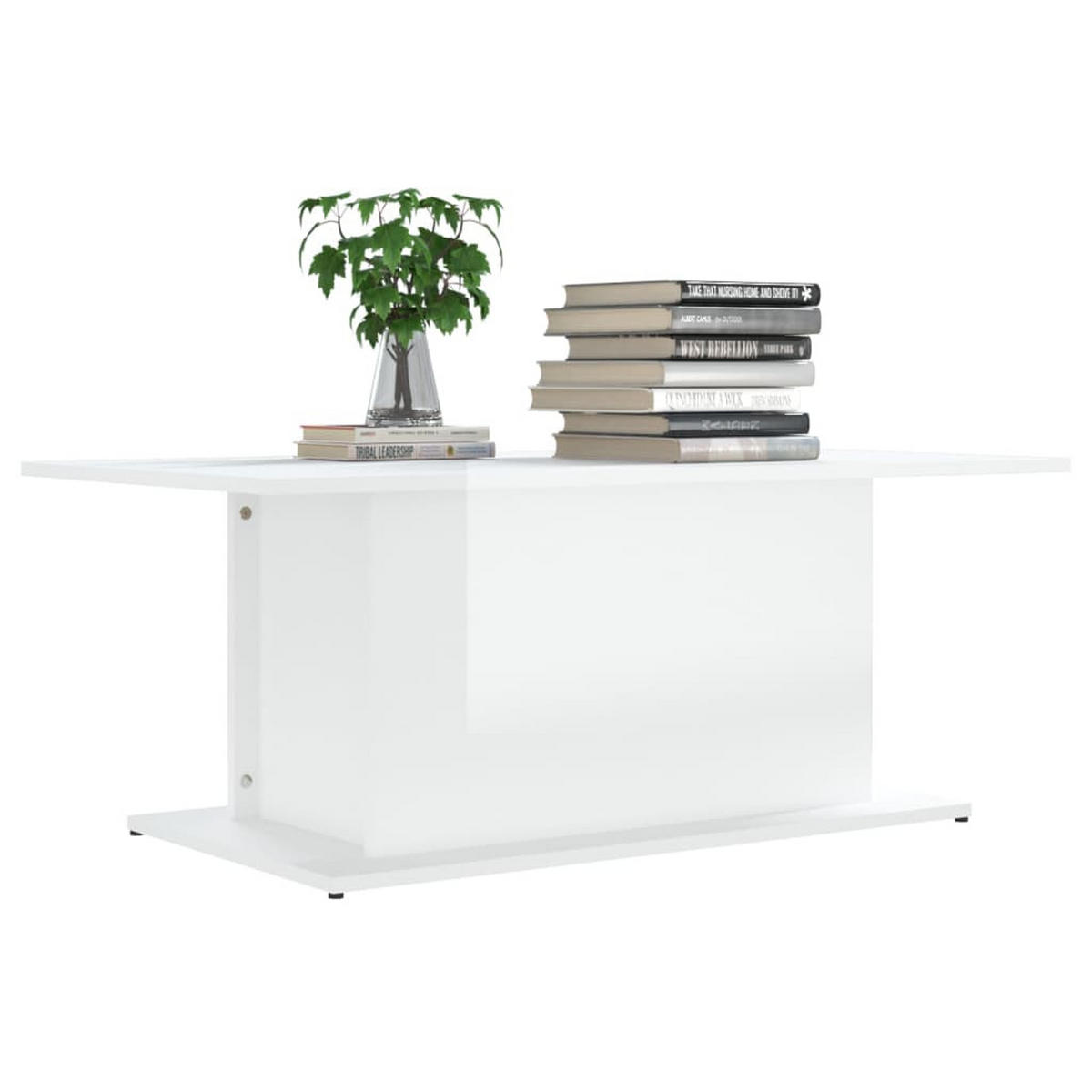 COUCHTISCH Hochglanz-Weiß 102x55,5x40 cm Holzwerkstoff - Weiß, Holzwerkstoff (102/55.5/40cm) - furnicato