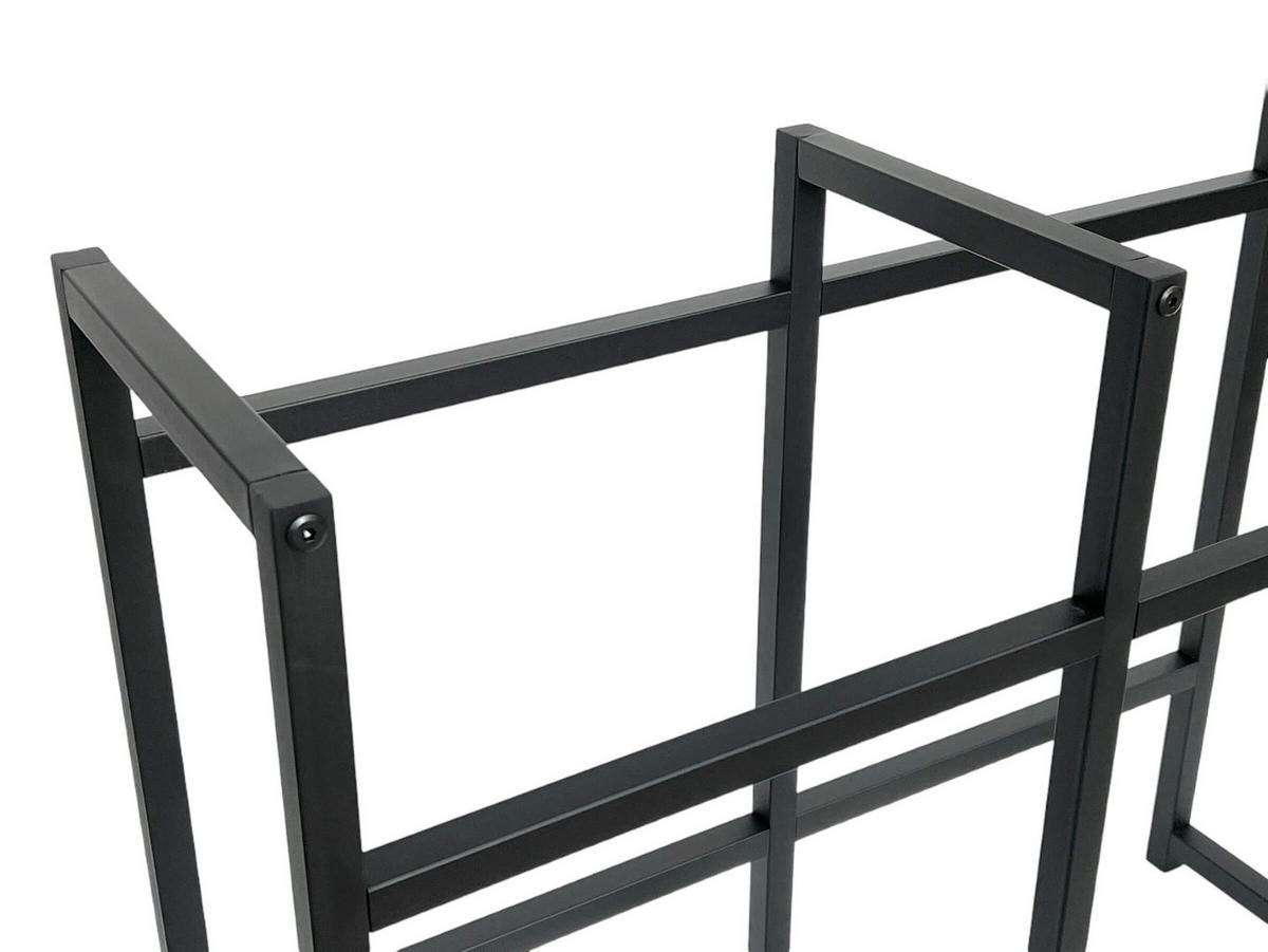 GETRÄNKEKISTENREGAL 4 Kisten Schwarz Metall 91 cm Stehend - Schwarz, Metall (91/75/31cm) - DanDiBo