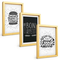 BILDER SET 3er Set - 20x30 cm Goldrahmen - Grafiken, Lebensmittel, kulinarische Slogans - Goldfarben, Kunststoff (20/30cm) - TULUP