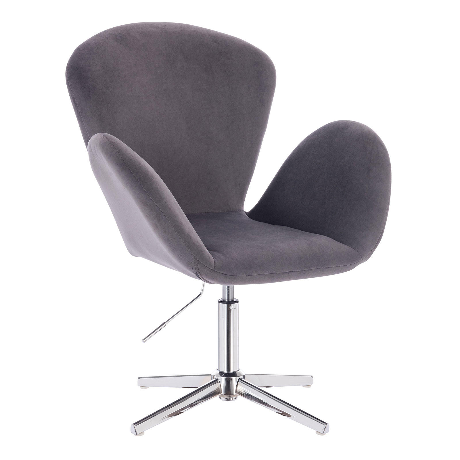 LOUNGESESSEL BROOX Samt Dunkelgrau - Anthrazit/Silberfarben, Textil/Metall (70/105/56cm) - SVITA