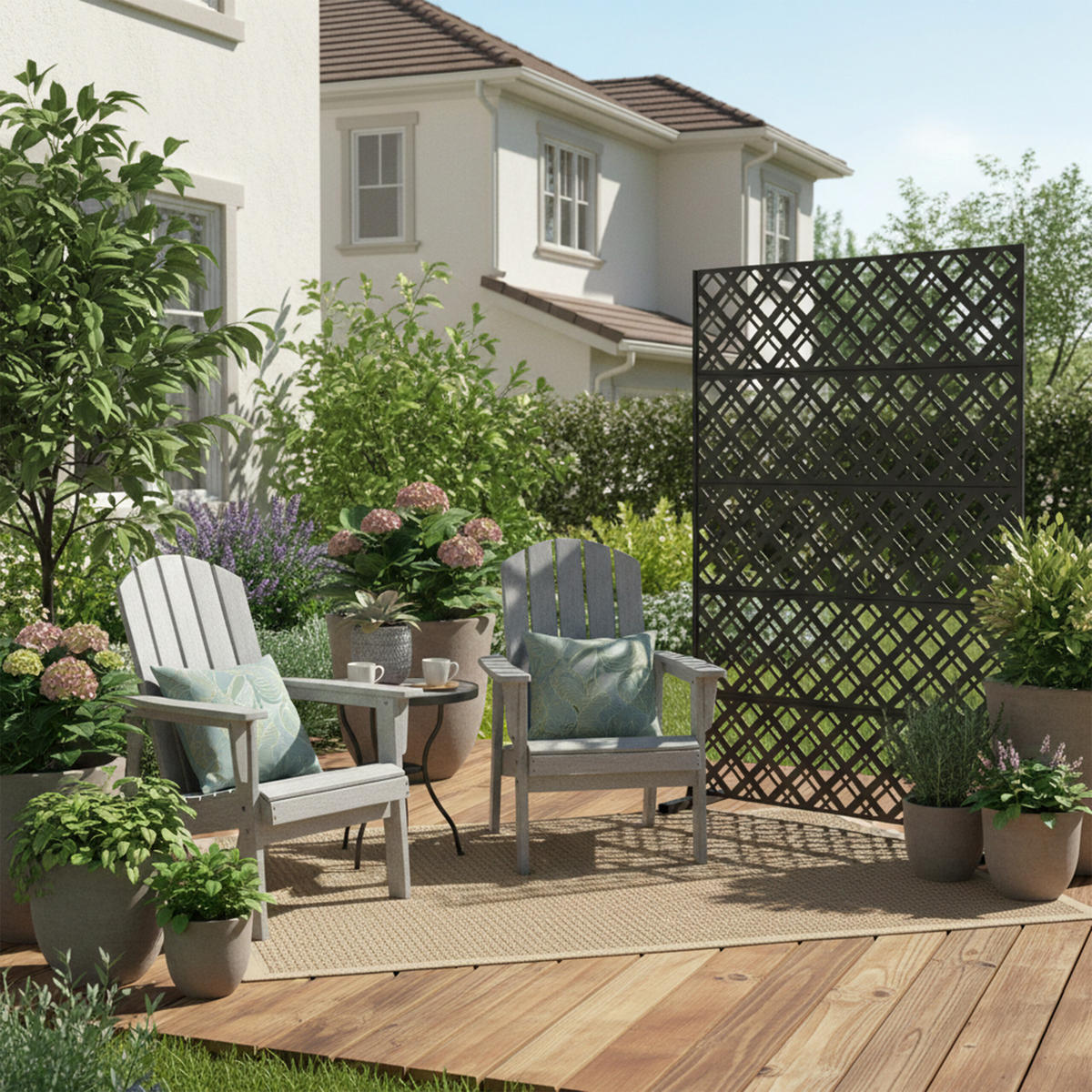 SICHTSCHUTZ Outdoor - Schwarz, Metall (110/183cm) - Relaxdays