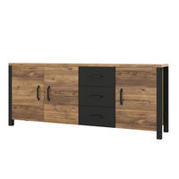 SIDEBOARD Lyam Holz und Schwarz - Schwarz, Holzwerkstoff (192/79/43cm) - Petits-meubles
