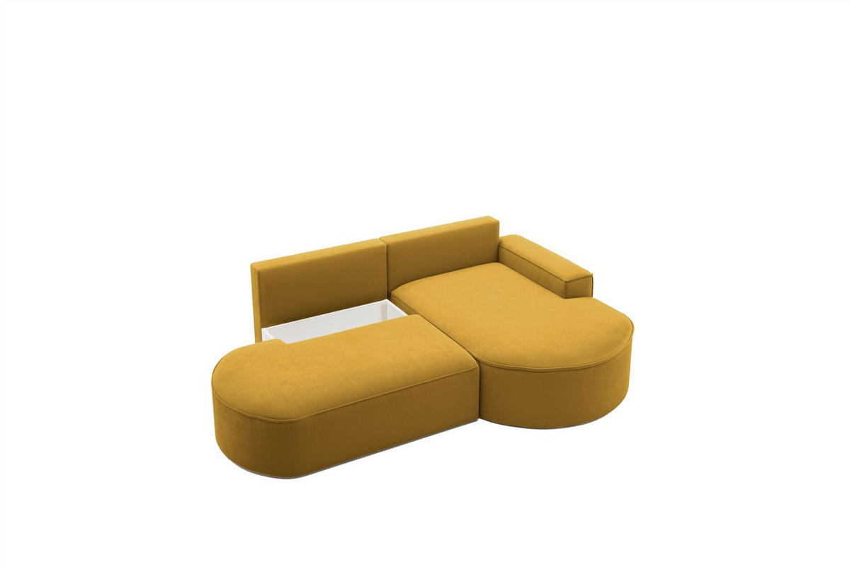 ECKSOFA Girona Mit Schlaffunktion - Gelb, Holzwerkstoff/Textil (278/179cm) - Fun Möbel