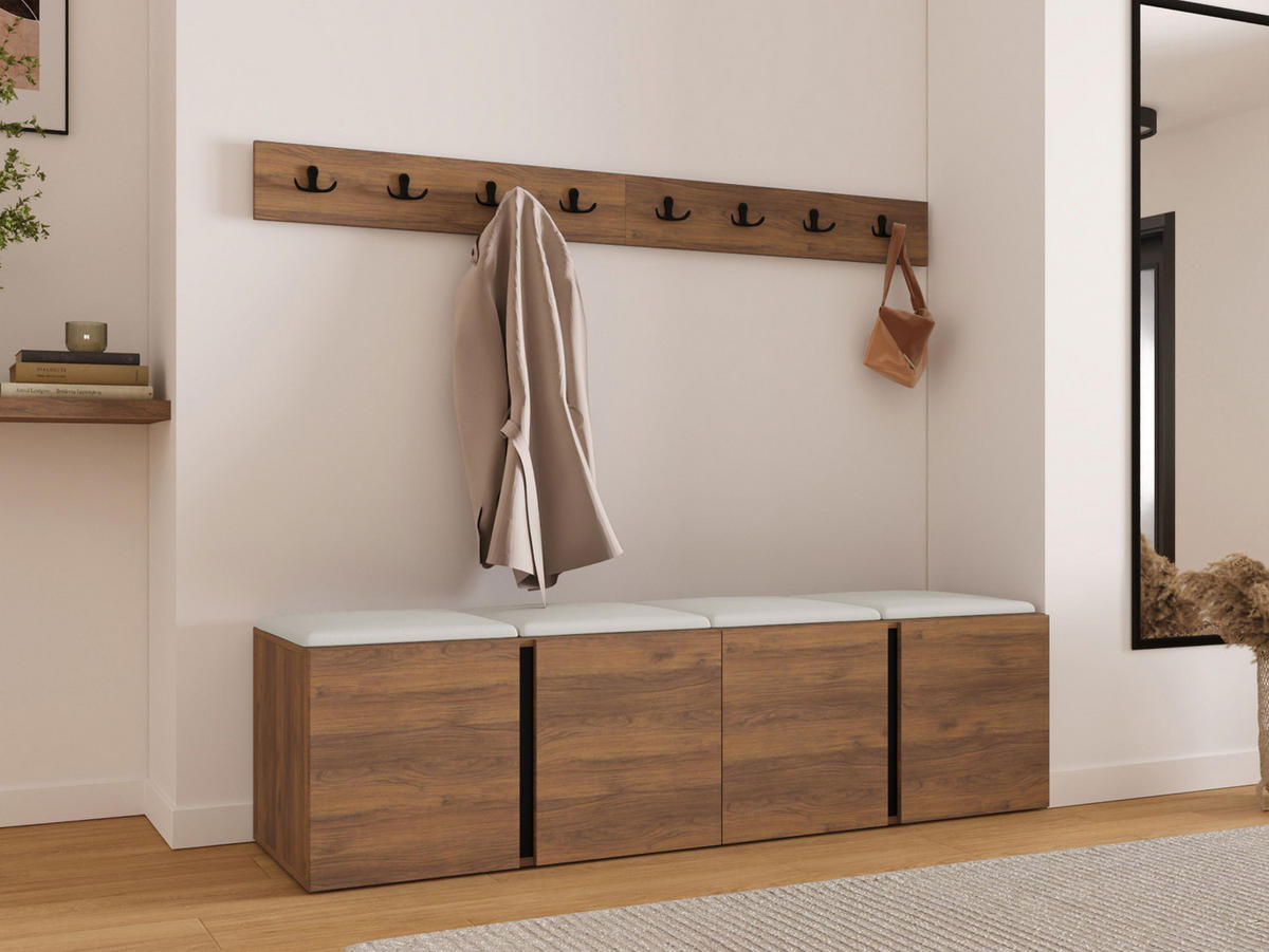 MOBILIER PENTRU HOL Orion VII - alb/culoare lemn de nuc, material plastic/compozit lemnos (168/42/46cm) - MIRJAN24
