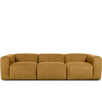 3-SITZER-MODULSOFA BUFFO mit extrem weicher und bequemer Sitzfläche, Kordstoff, gelb - Gelb, Textil (290/73/96cm) - KONSIMO®