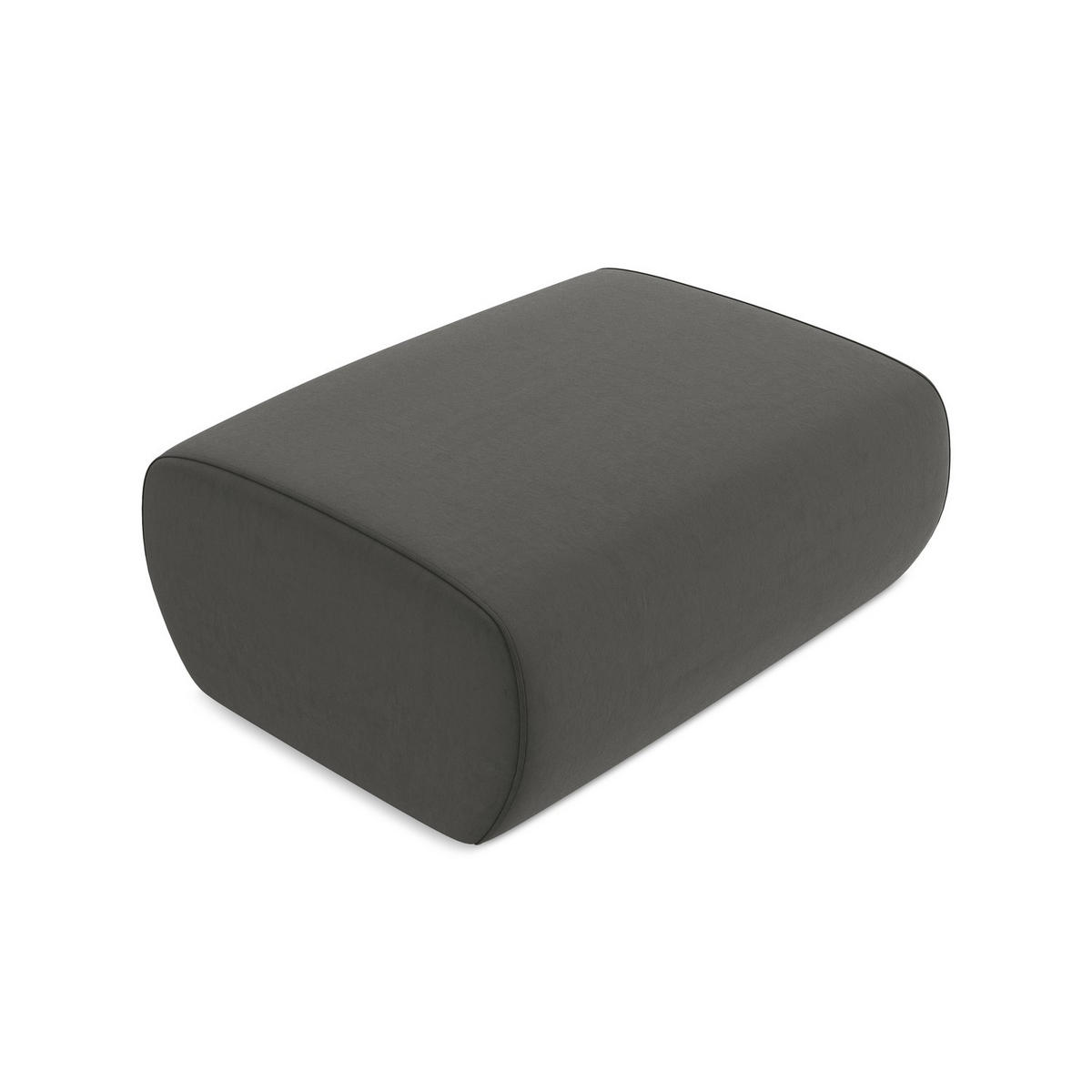 POUF Samt Stoff Grau - Dunkelgrau/Schwarz, Kunststoff/Textil (102/40/62cm) - Makamii