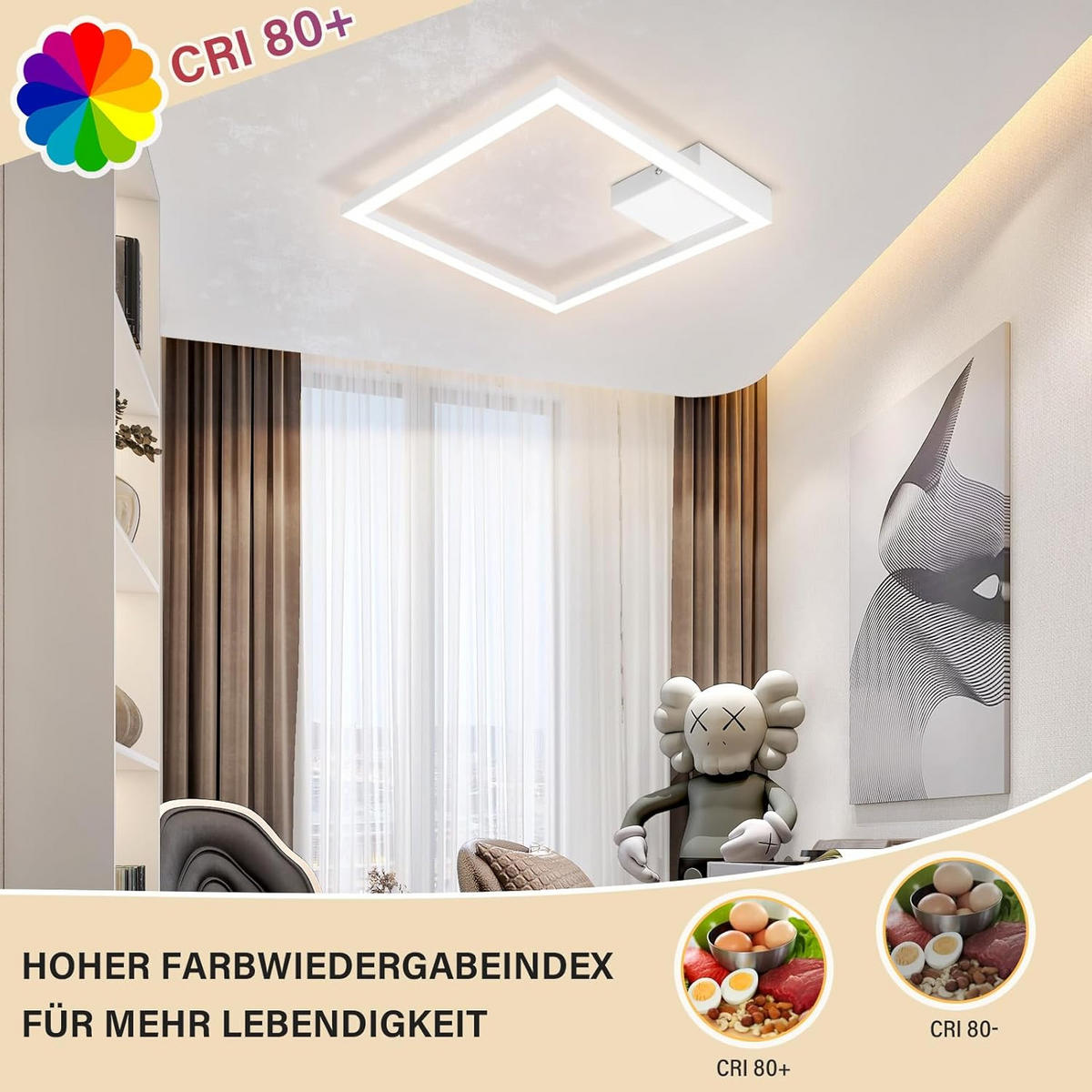 LED-DECKENLEUCHTE Dornwall 29.4/3.8/29.4 cm - Weiß, Metall (29.4/29.4/3.8cm) - ZMH