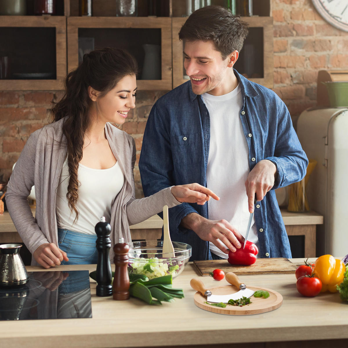 WIEGEMESSER - Hellbraun, Holz/Metall (20cm) - Relaxdays