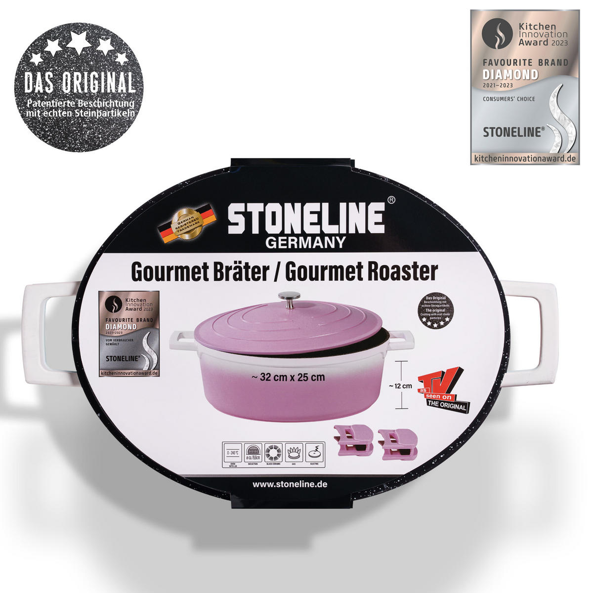 GOURMET BRÄTER - Rosa, Metall (32cm) - Stoneline