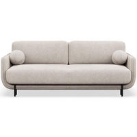 SCHLAFSOFA Ovals Hellbeige - Ecru/Schwarz, Textil/Metall (236/95/96cm) - Selsey