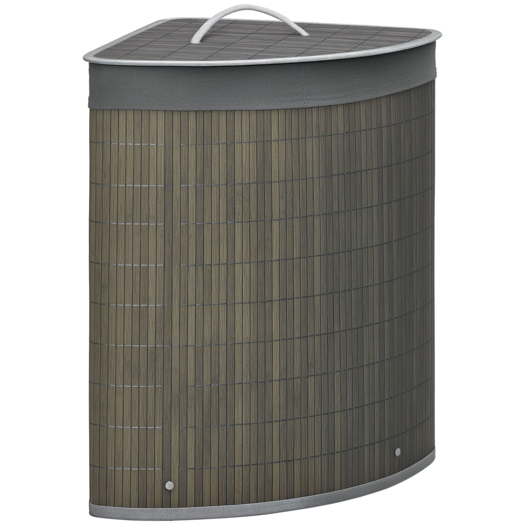 WÄSCHEKORB DE-09440 55 L mit Deckel & Griff Grau - Grau, Naturmaterialien (38/57/38cm) - ComfortXL