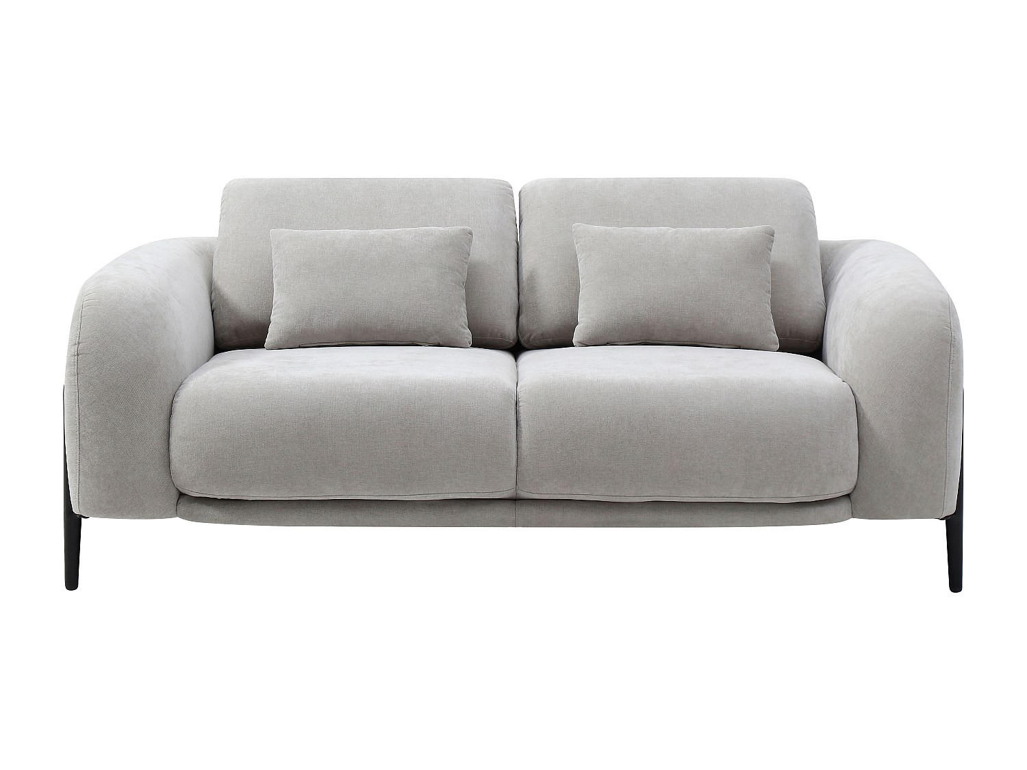 SOFA - 2 Personen - stoff - hellgrau Aravio - Hellgrau, Textil/Metall (170/100/102cm) - Vente-Unique