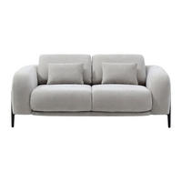 SOFA - 2 Personen - stoff - hellgrau Aravio - Hellgrau, Textil/Metall (170/100/102cm) - Vente-Unique