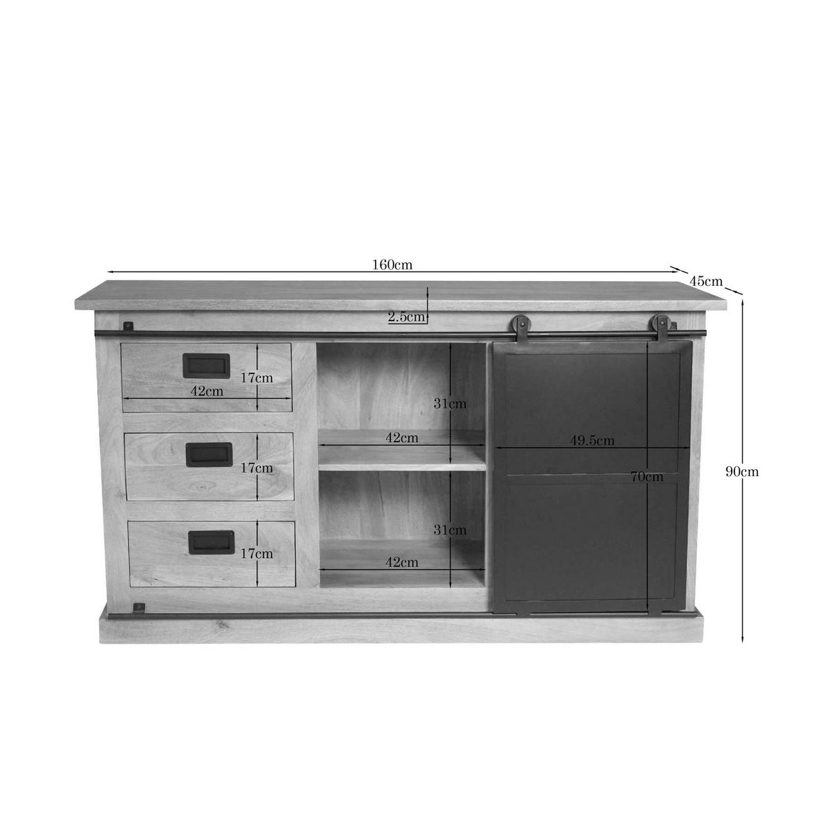 SIDEBOARD Fresno Braun 45/160/90 cm - Braun, Holz (160/90/45cm) - Starfurn