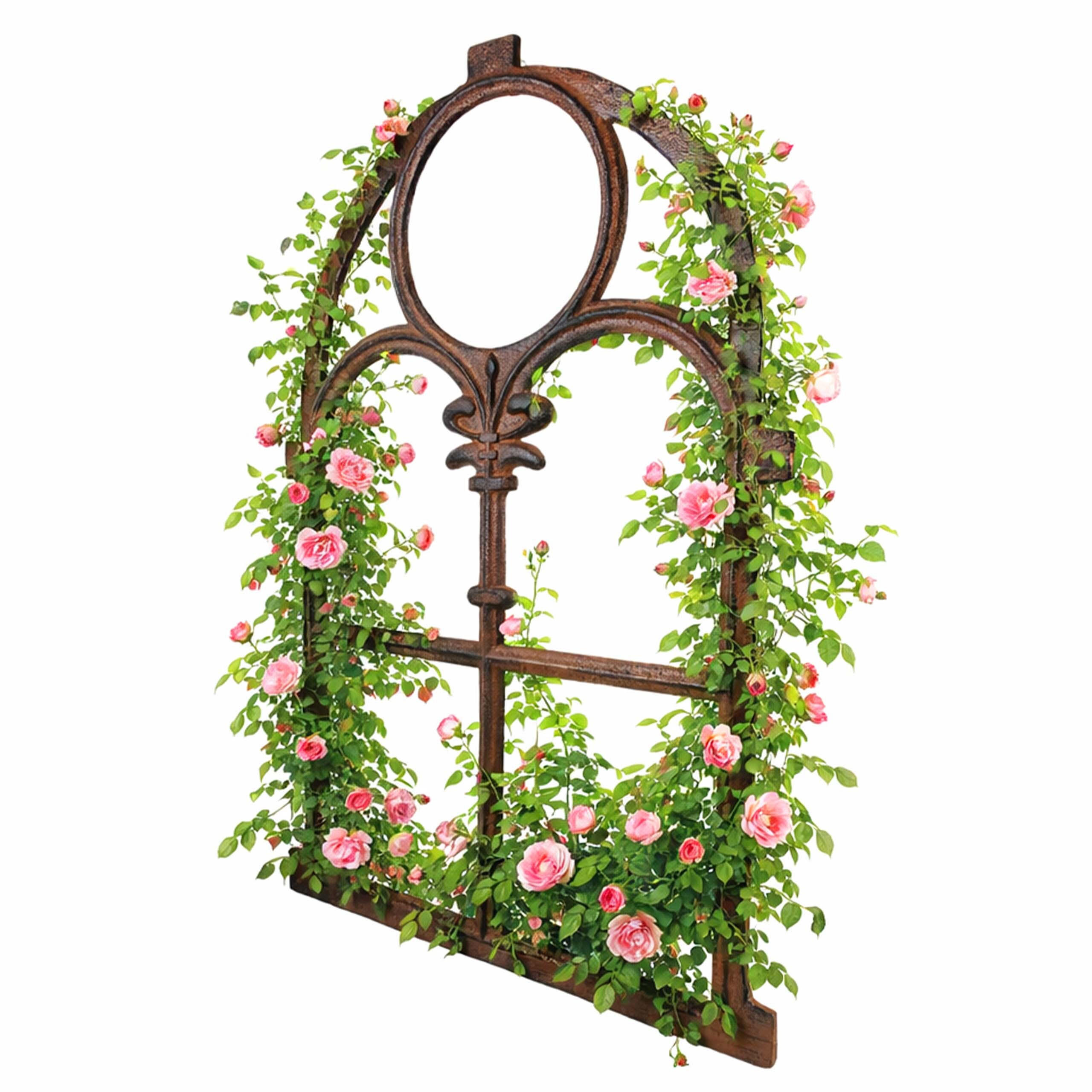 STAJSKI prozor - smeđa, metal (48/73/1cm) - Relaxdays
